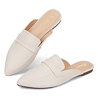 Mules for Women Flats Pointed Toe Slip On Mules Comfortable Loafer Shoes