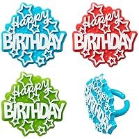 Happy Birthday Stars Cupcake Rings - 24 pc