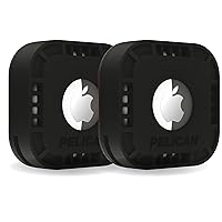 Pelican Protector - Airtag Holder/Case with 3M Adhesive Sticker [2 Pack] Protective Shockproof Cover for Apple Air tag - Hidden Stick On Mount for Bike Wallet Travel TV Remote Car Luggage - Black