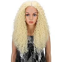 Loose Wave Lace Front Wigs Human Hair Synthetic Hair for Black Women Long Curly Wigs Heat Resistant Fiber 150 Density Wigs,16 inches (Size : 16 inches)