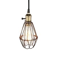 Pendant Lamp Vintage Industrial Metal Wire Cage Loft Ceiling Pendant Light Shade Retro Small Hanging Lamp E26/E27 Socket for Bar Restaurant Traditional Classic Decoration Lighting Fixture Flush