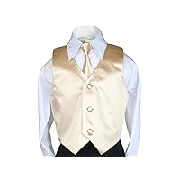 23 Color 2pc Boys Formal Satin Vest and Necktie Set from 8 to 20 Years