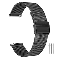 Straight Universal Stainless Steel Mesh Milan Watch Band Quick Release Adjustable Duty End Bracelet Watch Strap14/16/18/20/22/24mm