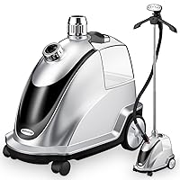 Anthter Steamer for Clothes, 1500W Powerful Standing Garment Steamer with Roll Wheels, 2.4L Water Tank for 90 Mins Continuous Steaming, 35s Fast Heat-up, Perfect for Commercial and Household Use