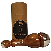 Face Detox Bronze/Kansa Wand Body and Foot Massager with Wooden Handle for Detoxification and Deep Relaxation Large Kansa Wand 2 in 1 Smaal
