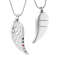 Cremation Jewelry Angel Wing Necklaces Memorial Jewelry for Women Girls Urn Necklace Commemorative Gifts Ashes Keepsake