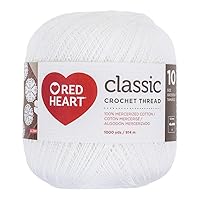 Red Heart Classic Crochet, Thread White Size 10