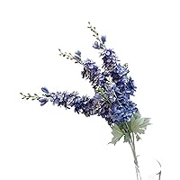 3pcs Artificial Delphinium Ajacis Flowers Fake Violet Silk Flower Table Kitchen Home Garden Party Wedding Decoration Blue