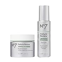 No7 Future Renew Skincare Bundle - Includes Future Renew Face Serum (25ml) & Future Renew Night Cream (50ml) - Peptide Technology to Reverse Visible Signs of Damaged Skin - 2-Piece Bundle