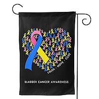 Bladder Cancer Awareness Garden Flag Double-Sided Printing Decorative Yard Banner Holiday Party Outdoor Decoration Home Decor Sign Farmhouse 12.5
