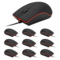 10 Pack Wired Mouse, USB Wired Computer Mouse for Right or Left Hand, Ergonomic Computer Mouse with Durable Clicks for PC, Computer, Laptop, Desktop, Chromebook, Notebook, Mac