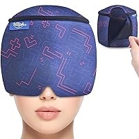 Hilph Migraine Headache Relief Cap Hat with Top Coverage & Adjustable and Migraine Ice Head Wrap
