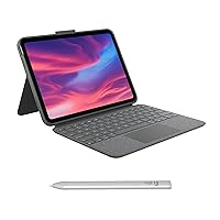 Logitech Combo Touch Detachable Keyboard Case for iPad (10th gen) with Large Precision Trackpad, Full-Size Backlit Keyboard, Smart Connector Technology + Crayon Digital Pencil Fast USB-C Charge
