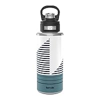 Tervis Trade Winds Collection Navy Salt Stripe Water, 32oz Wide Mouth Bottle, Stainless Steel