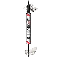 Maybelline Build-A-Brow 2-in-1 Brow Pen and Sealing Brow Gel, Eyebrow Makeup for Real-Looking, Fuller Eyebrows, Deep Brown, 1 Count