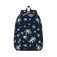 Jellyfish Pattern Large Capacity Backpack, Men'S And Women'S Fashionable Travel Backpack, Leisure Work Bag,