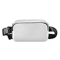 White Fanny Pack for Women Men Belt Bag Crossbody Waist Pouch Waterproof Everywhere Purse Fashion Sling Bag for Running Hiking Workout Travel