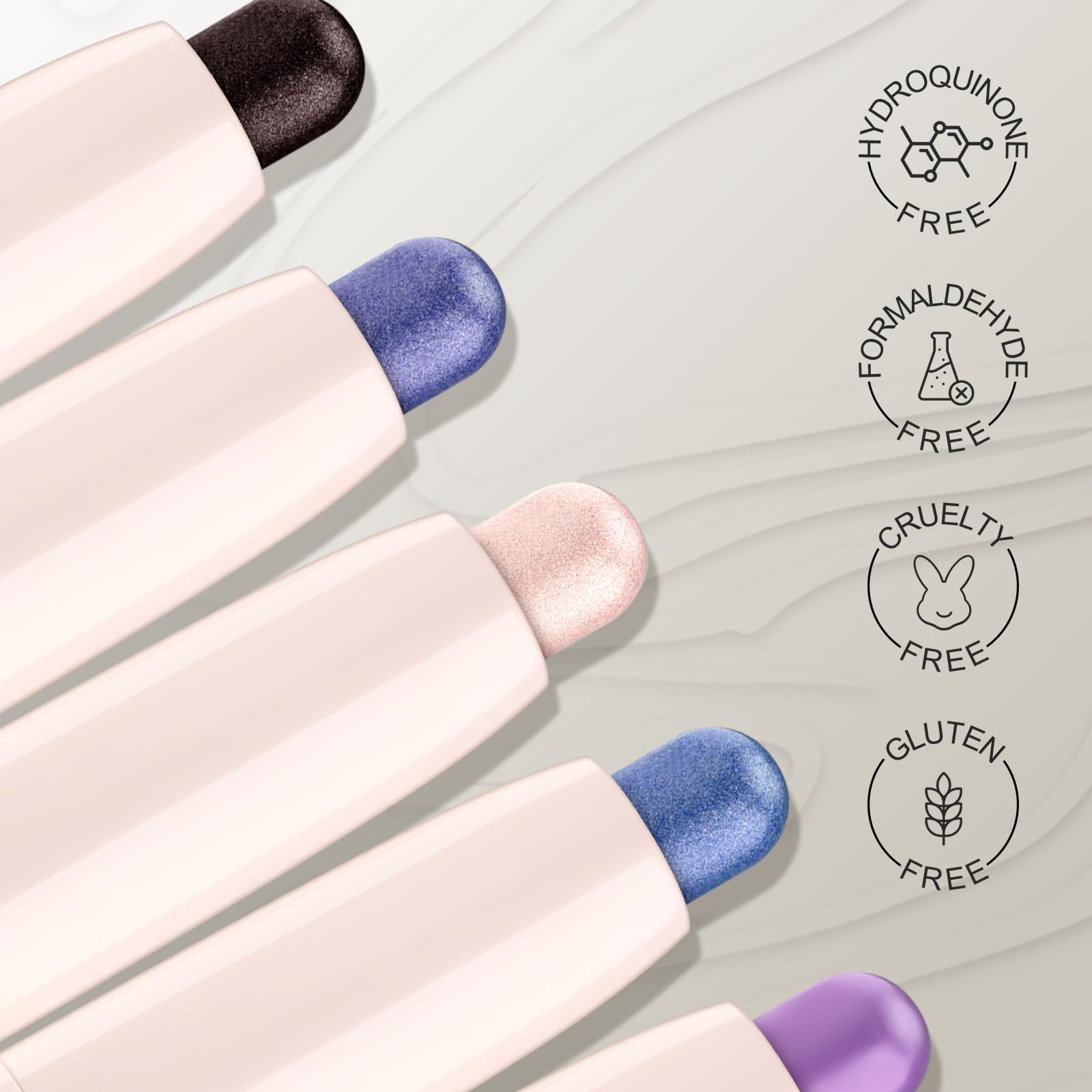 Color Nymph Eyeshadow Sticks Set, Matte Shimmer Eye Shadow Pencils Highlighter Eyebrow 5PCS Waterproof Multi-Stick, Blendable Cream Quick Makeup(Purple)