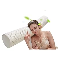 Cylindrical Body Support Latex Pillow, Round Roll Support Pillow for Knee/Leg/Neck Bolster/Knee Pillow/Cervical Neck Headrest, 100% Latex Foam with Venting Hole, Extra Long Size 100×20Cm