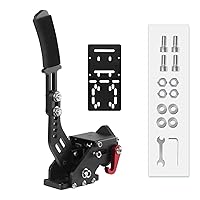 SIMSONN Sim Racing Handbrake 16 Bit PC USB Handbrake for Racing Games, Compatible with Logitech G920 G29 G923 G25 G27 T500 T300 Hall Sensor Handbrake (Black + Plate)