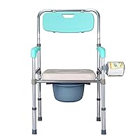 Bedside Commodes Chair 5 Levels of Height Adjustable, Bedside Commode Toilet Portable Toilet Commode Chair for Toilet with Arms and Padded Foldable Potty Chair for Adults