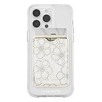 Case-Mate Magnetic Wallet for iPhone [Card Holder] Vegan Leather MagSafe Wallet [Holds up to 3 Cards]- Detachable Magnetic Phone Wallet - for iPhone 15 Pro Max /14 Pro Max / 13 Pro Max - Floral Gems