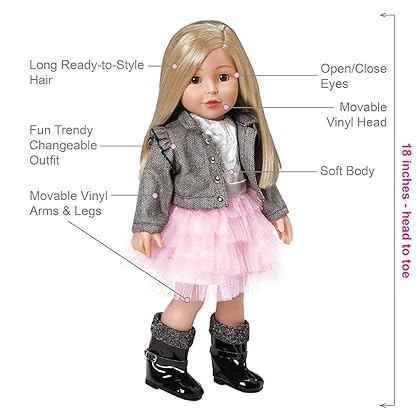 Adora Amazing Girls 18 Inch Doll, Harper (Amazon Exclusive) Compatible With Most 18 Inch Doll Accessories And Clothing