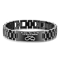 Bracelet for Men/Dad/Boyfriend/Uncle/Son Watch Band Stainless Steel Link Jewelry Gift