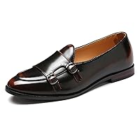 Italy Luxury Monk Strap Wedding Dress Shoes for Men Leather Handmade Shoes