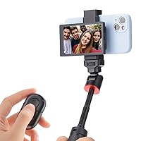 King Ma 1080P iPhone Mini Monitors Sync Rear Camera Selfie Screen for iPhone Vlog Selfie Monitor Screen with Magnetic Phone Clip and Bluetooth Remote for Selfie Vlog Live Stream TikTok YouTube Twitter