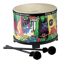 Remo KD-5080-01 Kids Percussion Floor Tom Drum - Fabric Rain Forest, 10