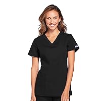 V-Neck Womens Scrubs Top Workwear Originals with Rib-Knit Back Panels WW645