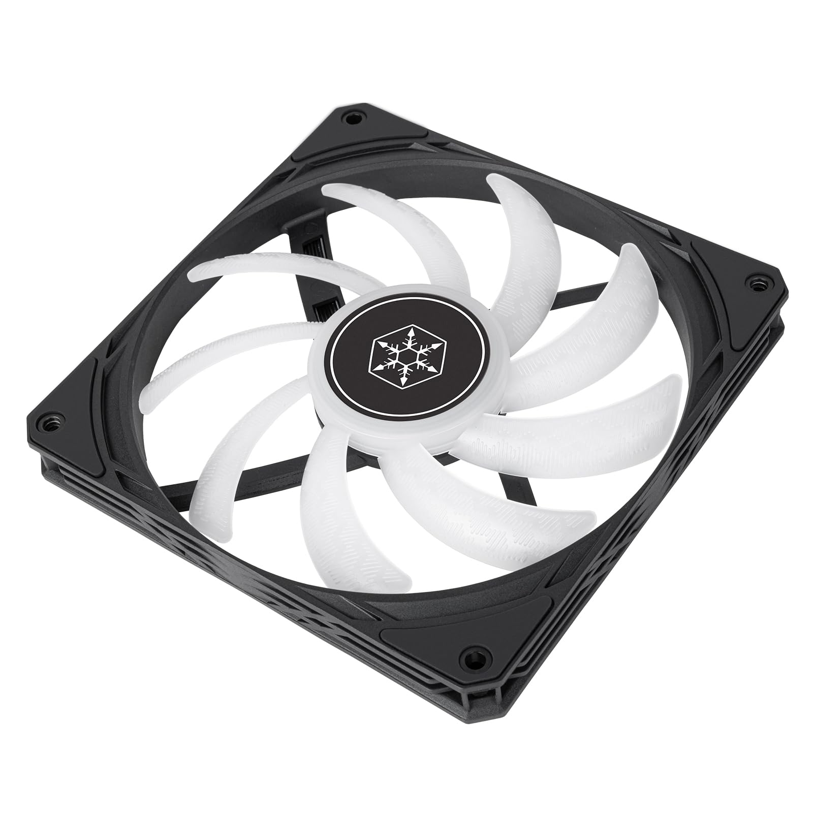 SilverStone Technology Air Slimmer 140 Enhanced Performance 140mm Slim Fan with Full-Range PWM, ARGB Lighting and Shark Force Technology, (SST-AS140B-ARGB)