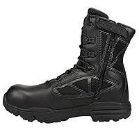 Tactical Research Chrome TR998Z WP CT 8” Waterproof Black Tactical Boots for Men with Zipper - Featuring Composite Safety Toe, BBP Membrane, and StreetNav Traction Outsole