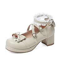 Leather Shoes for Women Uniform Shoes College Leather Strawberry Bowknot Ankle-Strap Style