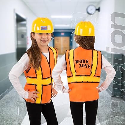 Tigerdoe Construction Worker Costume Kids - Construction Hat and Costume Vest - Construction Dress Up Accessories for Children (Construction Hat and Vest Costume)