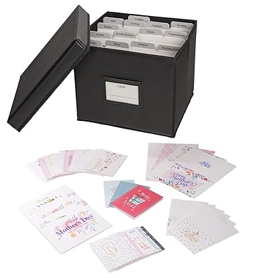 Lukeline Greeting Card Organizer and Storage Box with 15 Adjustable  Dividers, Stores 140+ Cards, Suitable for Storing Greeting Cards,  Envelopes