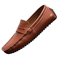 Mens Casual Leather Fashion Slip-on Loafers Dress Boat Driving Shoes