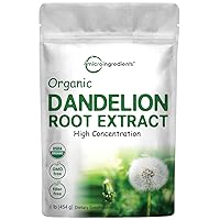 Organic Dandelion Root Tea Powder, 1lb | Up to 450 Servings | Premium Dark Tea Source for Daily Beverage | 100% Roasted Dandelion Supplement | Caffeine Free, Non-GMO, Eco-Friendly Recyclable Bags