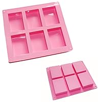 Silicone Soap Molds, Baking Mold Cake Pan, Biscuit Chocolate Mold, 6 Cavities, Pink