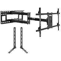 Mount-It! Dual Arm Full Motion TV Mount with 36 inches Extended Articulating Arm, Fits 42-80 Inches Screen and Universal Sound Bar TV Mount, Adjustable Arm Fits 23-65 Inches TV