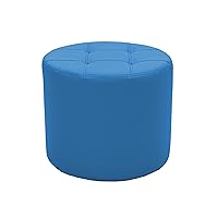 Factory Direct Partners Tufted Round Accent Ottoman; Beautifully Upholstered Furniture for Modern Home, Office, Library or Waiting Area; Seating, Footstool, Side Table Use - French Blue, 14045-FB