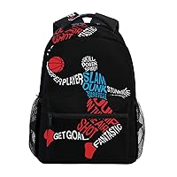 ALAZA Basketball Player Bank Shot Sports Large Backpack Personalized Laptop iPad Tablet Travel School Bag with Multiple Pockets