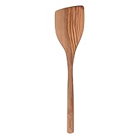 Tovolo Wooden Angled Turner Spatula Kitchen Cooking Utensil, Olivewood, One