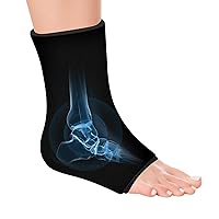 Ankle Ice Pack Wrap for Injuries Reusable Foot Ice Pack Stretchable Cold Pack Compression Therapy for Plantar Fasciitis, Achilles Tendonitis, Ankle Sprained, Sport Injuries, Heel Pain Relief(Black,M)