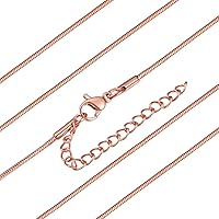 Stainless Steel Snake Chain Necklace for Women Men, 1-5mm Wide Sterling Silver Cuban/Figaro/Box/Rope/Rolo Chain Necklaces, 16