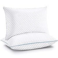 Shredded Memory Foam Pillows, Luxury Hotel Cooling Gel Bed Pillows for Sleeping 2 Pack Queen Size 20 x 30 Inches, Set of 2, Adjustable Loft Pillow for Side and Back Sleepers