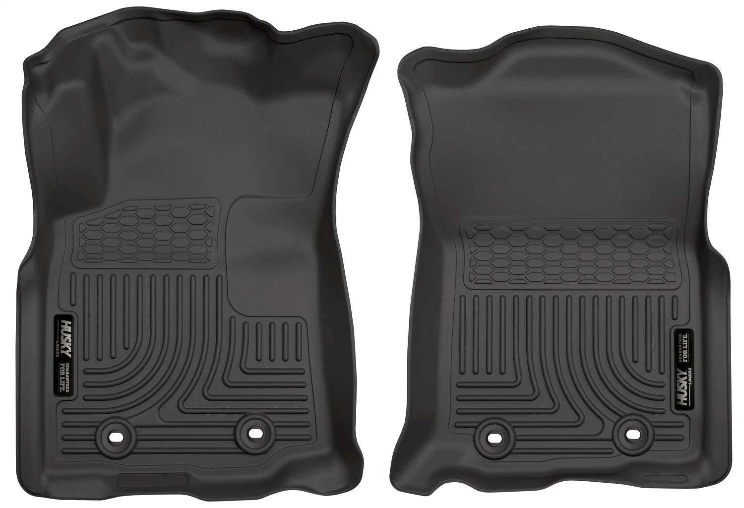 Husky Liners - Weatherbeater | Fits 2018 - 2020 Toyota Tacoma, (Automatic Transmission, Double Cab, Access Cab), Front Row Liner, Black | 13971