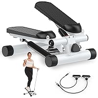 Mini Stair Steppers for Exercise at Home with Resistance Bands, Under Desk Stepper Machine 300LB Capacity