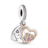 Pandora Moments Sterling Silver and 14k rose gold-plated dangles